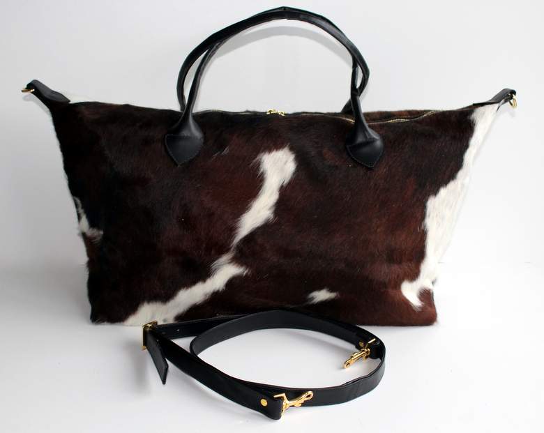 Stylish Cowhide Travel Bag - Click Image to Close